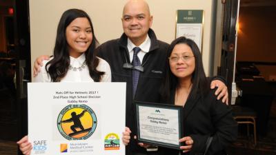 Morris Knolls Student Gabby Remo 2nd Place in Hats off for Helmets Logo Contest. 