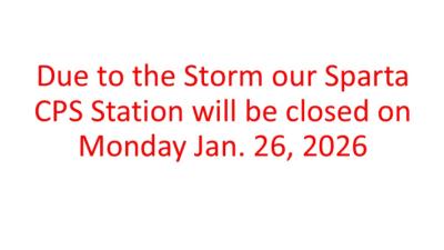 Sparta CPS Station Closed on Monday Jan 26, 2026