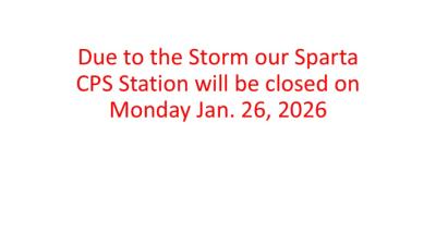 Sparta CPS Station Closed on Monday Jan 26, 2026
