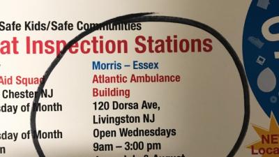 GET YOUR CAR SEAT CHECKED ON WEDNESDAY 9/23