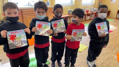 kids enjoy Pedestrian Safety with Clifford Takes a Walk