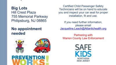 Car Seat Inspection in Philipsburg July 8th, 2019
