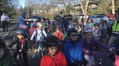 BIke To School Day in Mountain Lakes at Wildwood School 