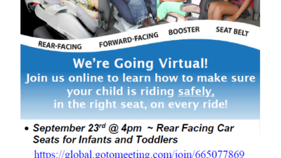 Virtual Car Seat Information Sessions Sept. 23 & 24, 2020