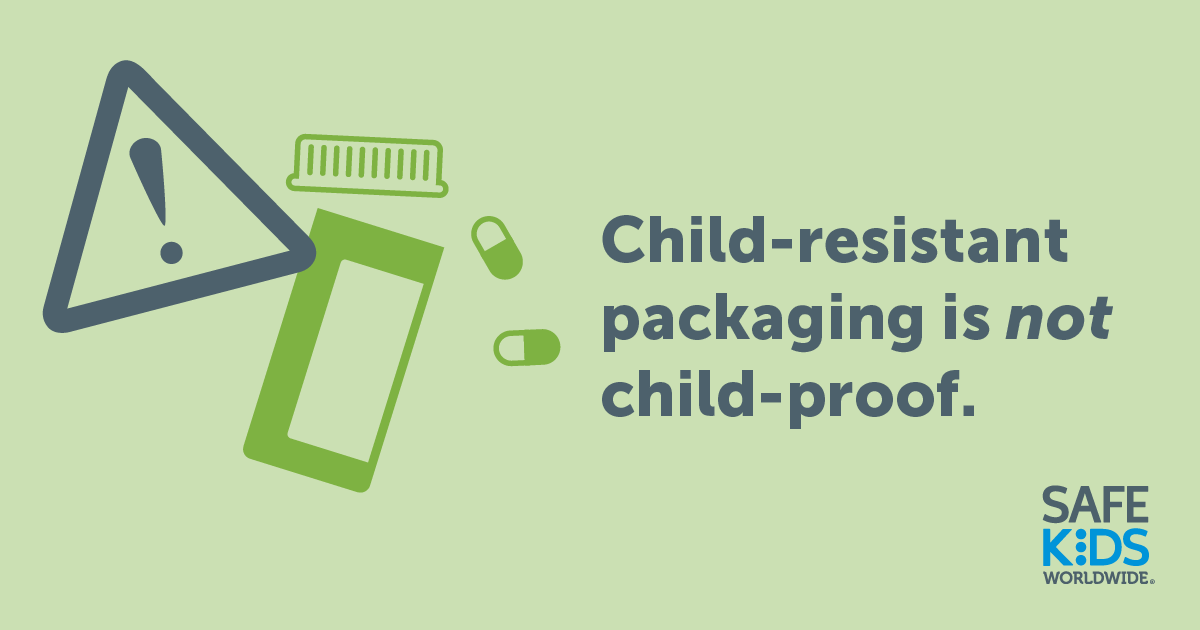 Child Resistant packaging is not child- proof.