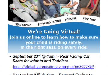 Virtual Car Seat Information Sessions Sept. 23 & 24, 2020